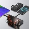 Wozinsky 10000mAh 10W Powerbank With Built-In Cables And Flashlight - Black 5907769388095 - (W11-B)