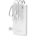 Wozinsky 10000mAh 10W Powerbank With Built-In Cables And Flashlight - White 5907769388088 - (W11-W)