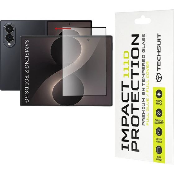 Techsuit - 111D Full Cover / Full Glue Glass - Samsung Galaxy Z Fold8 - Black