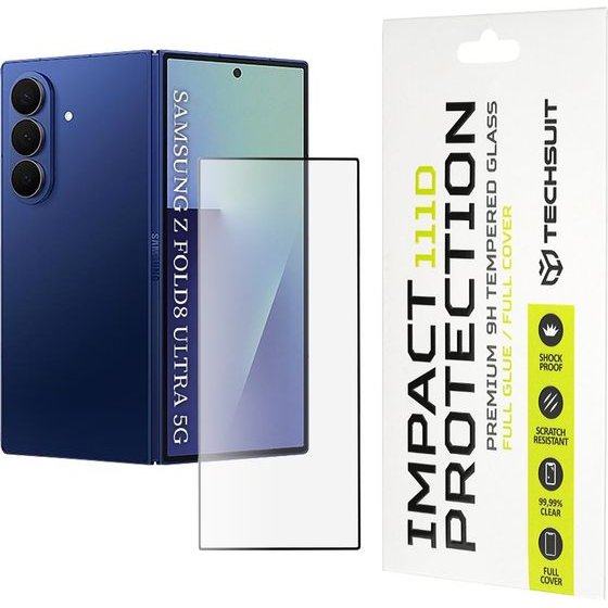 Techsuit - 111D Full Cover / Full Glue Glass - Samsung Galaxy Z Fold8 Ultra - Black