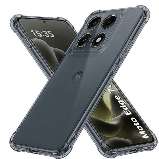 Techsuit - Shockproof Clear Silicone - Motorola Edge 70 Pro - Smoke Black