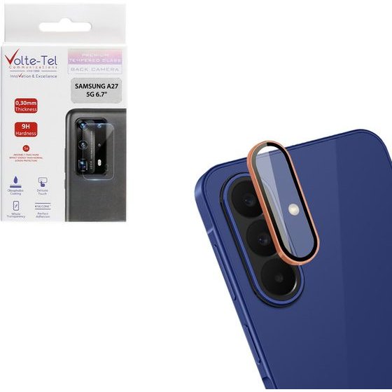 Volte-Tel Camera Glass Cover Samsung A27 5G A276 6.7in 9H 0.33MM Easy Application GOLD