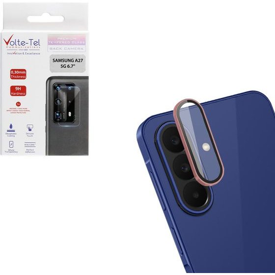 Volte-Tel Camera Glass Cover Samsung A27 5G A276 6.7in 9H 0.33MM Easy Application PINK