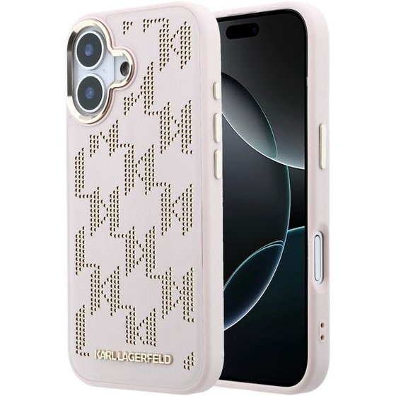 Karl Lagerfeld Pu Perforated Monogram Magsafe Case For Iphone 17 Pink - (KLHMP17S6PPMDPP)