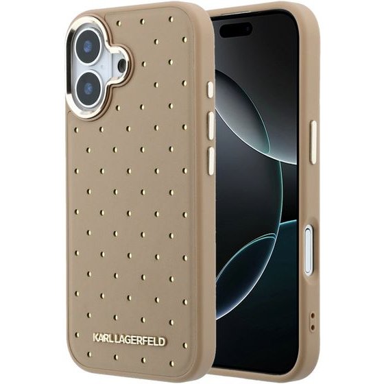 Karl Lagerfeld Pu Perforated Gold Dots Magsafe Case For Iphone 17 Beige - (KLHMP17S6PPDKLE)