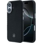 MERCEDES Pu Leather Wood Semi Wrap Magsafe Case For Iphone 17 Black - (MEHMP17S25PFWWPK)