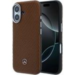 MERCEDES Pu Leather Wood Semi Wrap Magsafe Case For Iphone 17 Camel - (MEHMP17S25PFWWPCA)