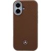 MERCEDES Pu Leather Wood Semi Wrap Magsafe Case For Iphone 17 Camel - (MEHMP17S25PFWWPCA)