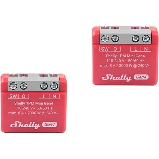 Shelly ��� 2 �������� 1PM Mini Gen4 Zigbee/Matter - (1PMMiniGen42Pack)
