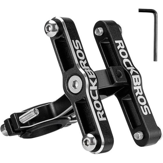 Rockbros Aluminum Adjustable Bottle Cage Adapter - Black - (KS-415)