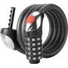 Rockbros RKS531 Bike Lock With 5-Digit code, Steel cable, 180 cm, With Led Lighting - Black - (RKS531-1BK)