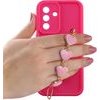 Volte-Tel Silicon Tpu With Strap ���� Samsung A37 5G A376 6.7in Full Camera Protection Pink With Pink HEARTS