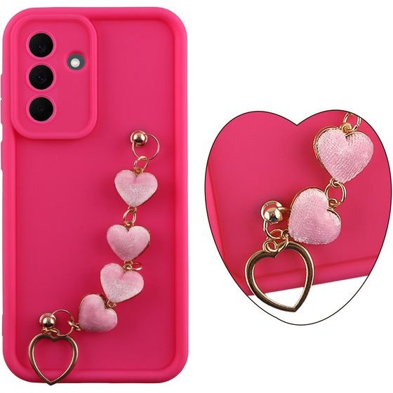 Volte-Tel Silicon Tpu With Strap ���� Samsung A37 5G A376 6.7in Full Camera Protection Pink With Pink HEARTS