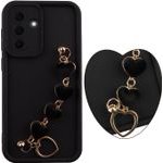Volte-Tel Silicon Tpu With Strap ���� Samsung A57 5G A576 6.7in Full Camera Protection Black With Black HEARTS