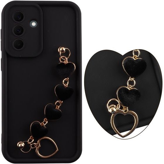 Volte-Tel Silicon Tpu With Strap ���� Samsung A57 5G A576 6.7in Full Camera Protection Black With Black HEARTS