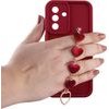 Volte-Tel Silicon Tpu With Strap ���� Samsung A57 5G A576 6.7in Full Camera Protection Burgundy With Red HEARTS