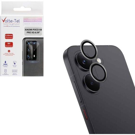 Volte-Tel Camera Glass Cover Xiaomi Poco X8 Pro 5G 6.59in 9H 0.33MM Easy Application SILVER