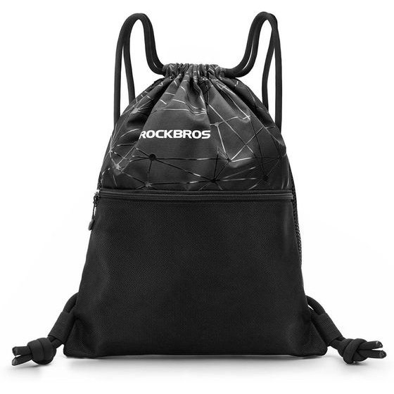 Rockbros D49-2 Sports Backpack Bag With drawstring, Zipper Pocket And Ventilated Back 9 l - Black 5907769391644 - (30170023001)
