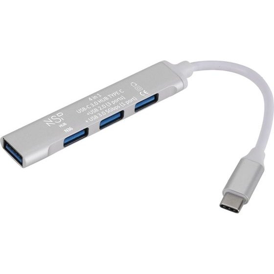 NSP N36 4 In 1 USB-C 3.0 Hub Type C +Otg +Usb 2.0 (3 ports) + Usb 3.0 5GBps (1 port) ALUMINIUM