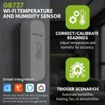 GreenBlue Wifi Temperature And Humidity Sensor, Android/iOS/Alexa/Google Home, 3.0V DC, LR03x2, - (GB737)