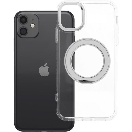 Case For Iphone 11 Frame Circle Stand Compatible With Magsafe Transparent OEM