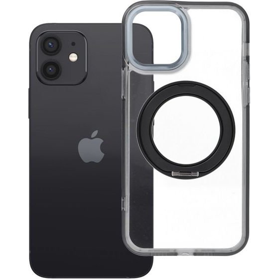 Case For Iphone 12 Frame Circle Stand Compatible With Magsafe Black OEM
