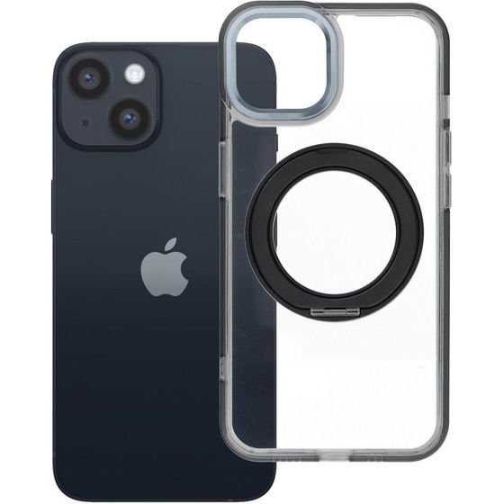 Case For Iphone 14 Frame Circle Stand Compatible With Magsafe Black OEM