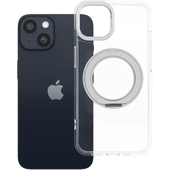 Case For Iphone 14 Frame Circle Stand Compatible With Magsafe Transparent OEM