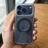 Case For Iphone 14 Pro Frame Circle Stand Compatible With Magsafe Black OEM