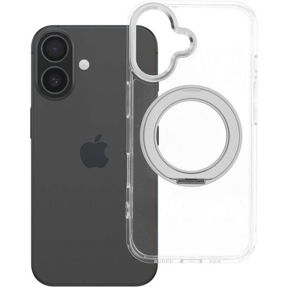 Case For Iphone 16 Frame Circle Stand Compatible With Magsafe Transparent OEM