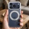 Case For Iphone 16 Frame Circle Stand Compatible With Magsafe Transparent OEM