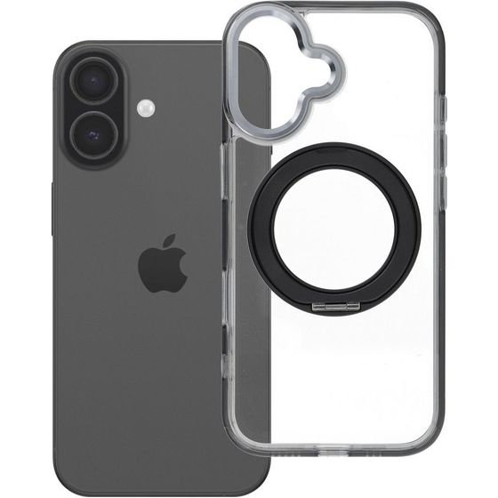 Case For Iphone 17 Frame Circle Stand Compatible With Magsafe Black OEM