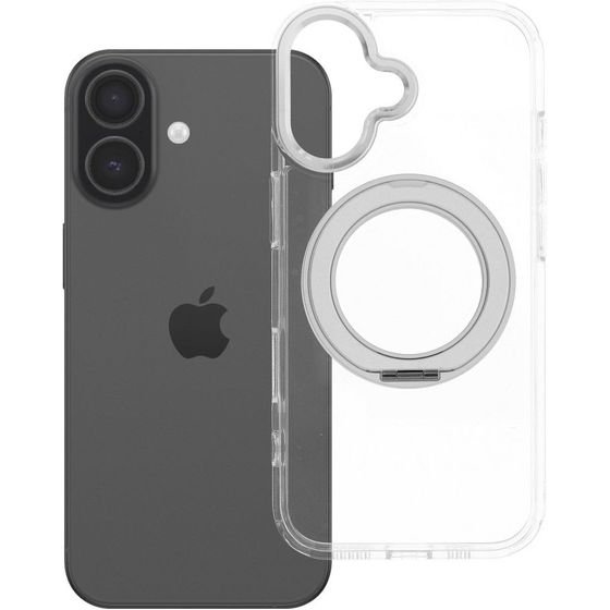 Case For Iphone 17 Frame Circle Stand Compatible With Magsafe Transparent OEM