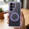 Case For Samsung A57 Frame Circle Stand Compatible With Magsafe Purple OEM