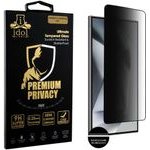 Idol 1991 Premium Privacy Antispy Tempered Glass Samsung S24 Ultra 5G 6.8in 9H 0.25mm Semi Curved Finger Unlock Full Glue BLACK