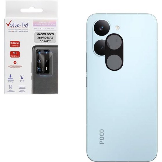 Volte-Tel Camera Glass Xiaomi Poco X8 Pro Max 5G 6.83in 9H 0.25mm 3D Curved BLACK