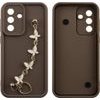 Volte-Tel Silicon Tpu With Strap ���� Samsung A57 5G A576 6.7in Full Camera Protection Brown With White BUTTERFLIES