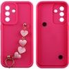 Volte-Tel Silicon Tpu With Strap ���� Samsung A57 5G A576 6.7in Full Camera Protection Pink With Pink HEARTS