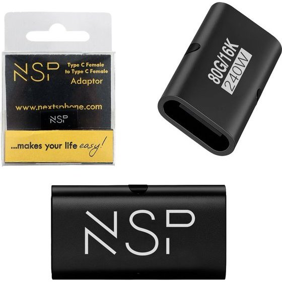 NSP ����������� Type C Female To Type C Female 80GBps 240W 48V 5A Aluminium BLACK