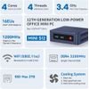 Beelink Mini Pc Mini S12, Intel N95, 12GB, 480GB M.2, Windows 11 Pro - (MINIS12LP-N95-12480)