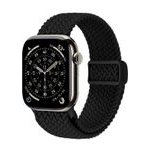 Crong Wave Band - Braided Strap For Apple Watch 44/45/46/49 Mm (black) - (CRG44WAV2BLK)