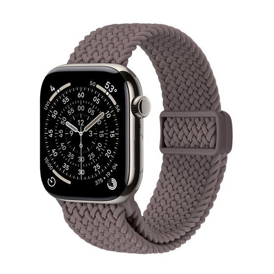 Crong Wave Band - Braided Strap For Apple Watch 44/45/46/49 Mm (Brown) - (CRG44WAV2BRW)