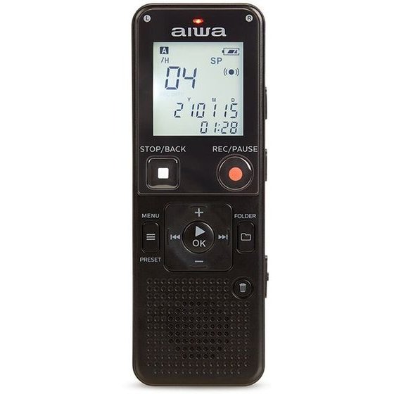 AIWA Voice Recorder Lcd Screen BUILT-In Memory 16GB Black - (DVR-A600)