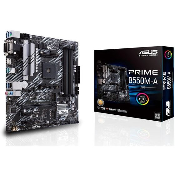 Asus Mainboard Prime B550M-A/Csm / Black, Silver - (90MB14I0-M0EAYC)