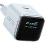 Anker Wall Charger Nano Display, 45W, 3A, 1 x USB-C, Blue - (A121DG31)