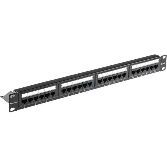 POWERTECH patch panel ��� rack 19''/1U, 24 �����, CAT 6 UTP, ����� - (NETW-0046)