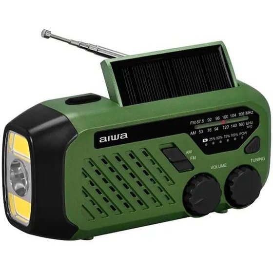 AIWA Portable Emergency Radio With AM/Fm Reception Green - (R-99EM)