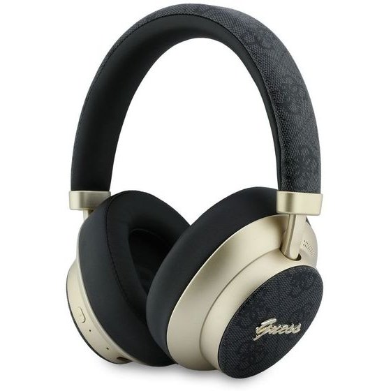 Guess Pu 4G Gold Script Metal Logo Enc Wireless Earphones Black - (GUBHP83P4CSCMK)