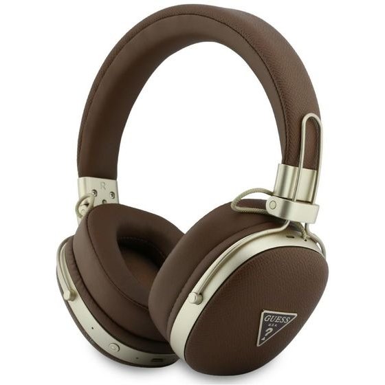 Guess Headphones Bluetooth Enc Metal Grained Triangle Logo Brown - (GUBHP72PGTCSW)