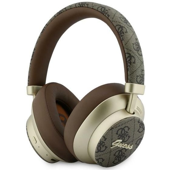 Guess Headphones Nauszne Bluetooth Enc 4G Gold Script Metal Brown - (GUBHP83P4CSCMW)